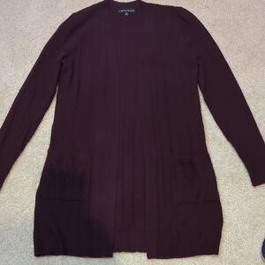 Love <3 Ellie Wine Open Front Cardigan